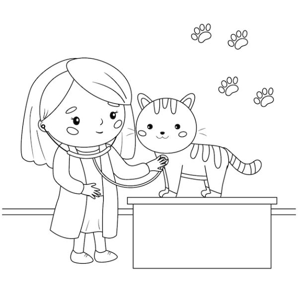 Ветеринар картинка раскраска