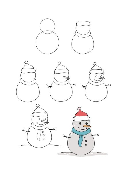 Снеговик раскраска