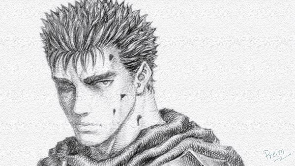 Берсерк арт карандашом