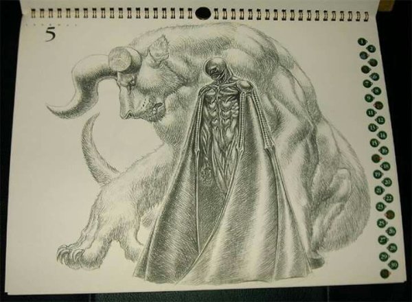 Гатс Берсерк в профиль