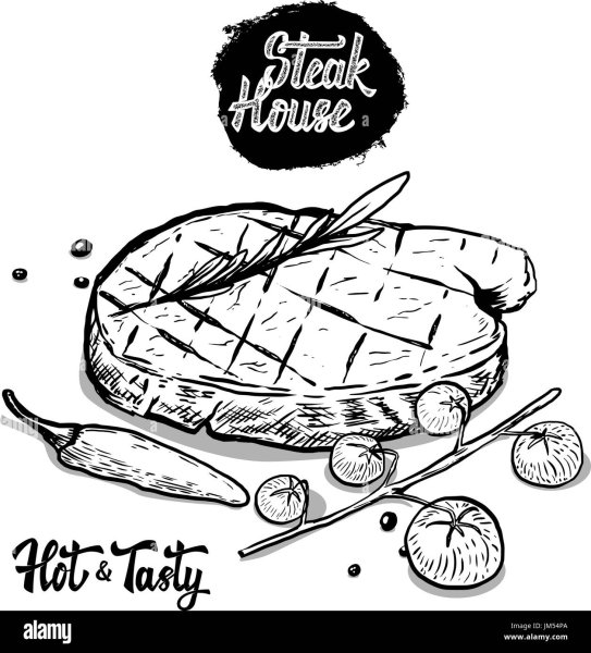 Стейк черно белый