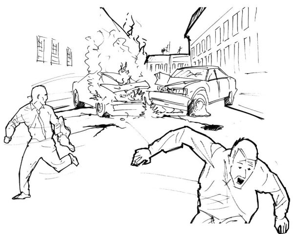 Человек в панике рисунок