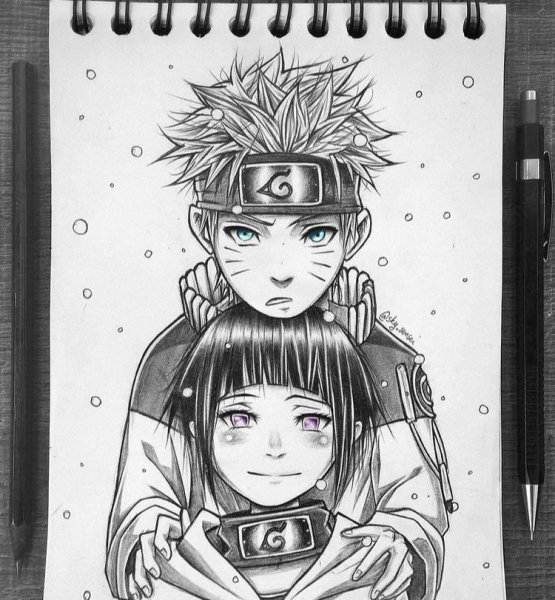 Хината Хьюга нарисовать поэтапно