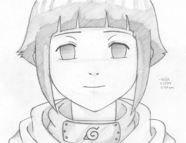 Раскраски Наруто Хината Хьюга