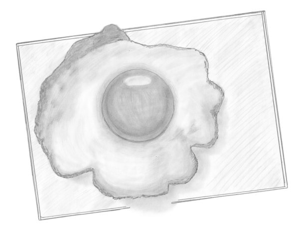 Яичница карандашом