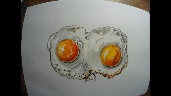 Яичница карандашом