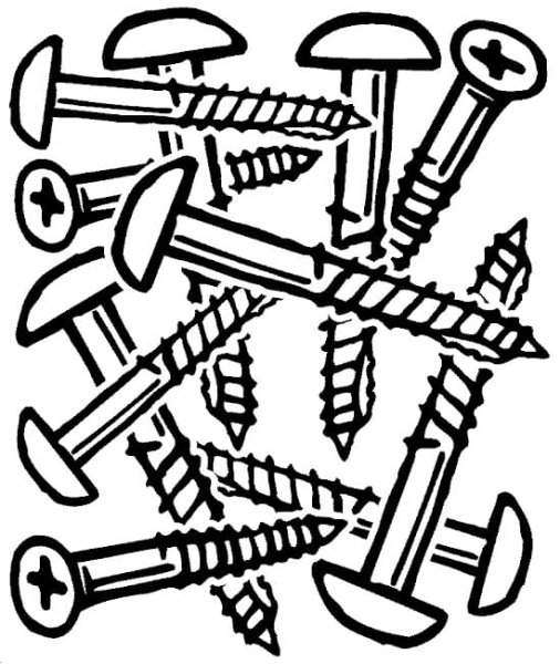Детская раскраска гвоздь