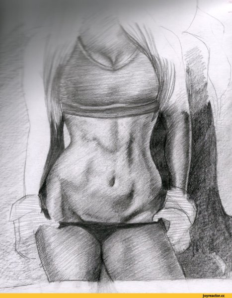 Женское тело карандашом