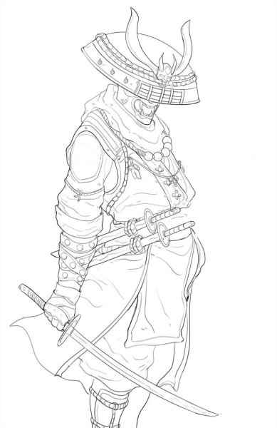 Самурай Ронин Сегун эскиз
