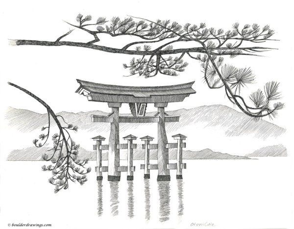 Японская архитектура карандашом