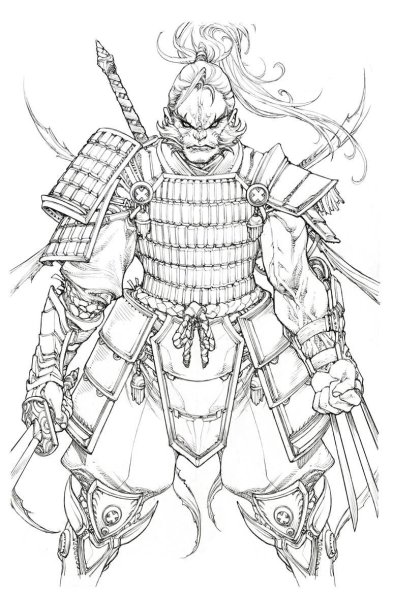 Самурай набросок