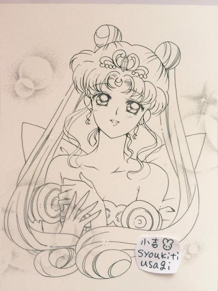 Сейлор Мун чёрно-белый