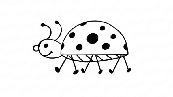 Божья коровка карандашом