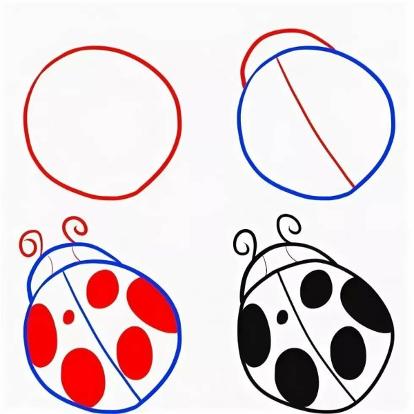 Рисунок Ladybirds для срисовки