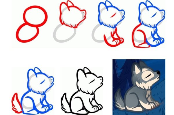 Рисунок волка карандашом для срисовки для детей