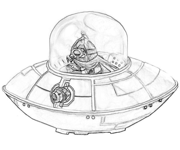 Разукрашка летающая тарелка