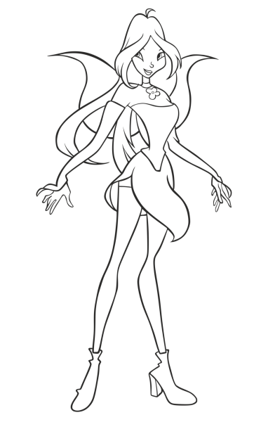 Винкс Блум для срисовки