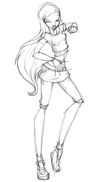 Винкс для срисовки Муза