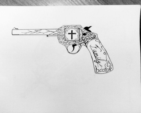 Пистолет револьвер карандашом