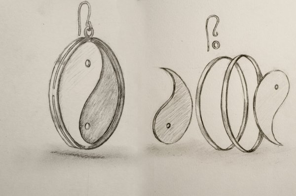 Серьги карандашом