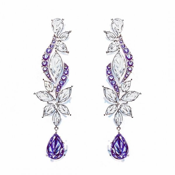 Эскизы украшений серьги