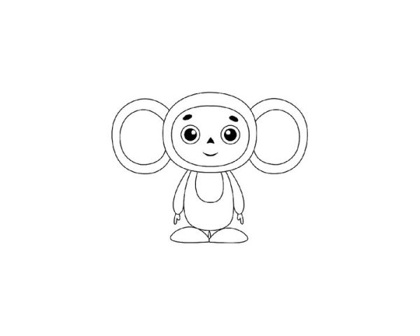 Раскраска Чебурашка и крокодил Гена для печати