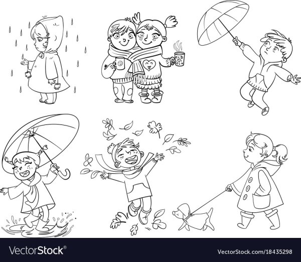 Раскраска девушка с зонтиком