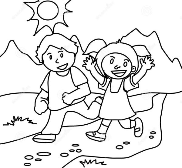 Зимний двор раскраска для детей