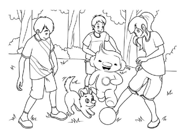 Раскраска человек с зонтиком