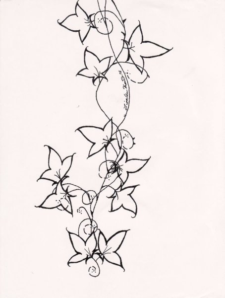 Тату вьющиеся цветы