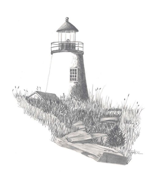 Зарисовка карандашом Маяк