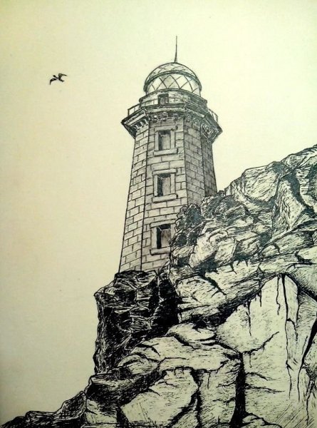 Маяк арт карандашом