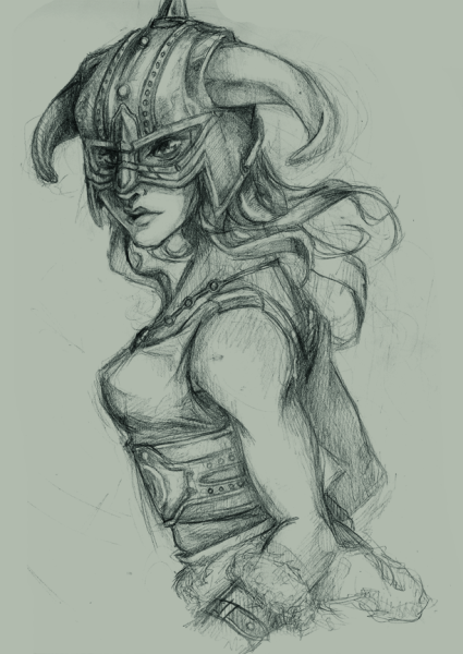 Рисунок скайрим карандашом Довакин