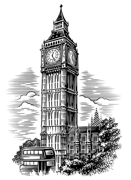 Вестминстерский дворец рисунок