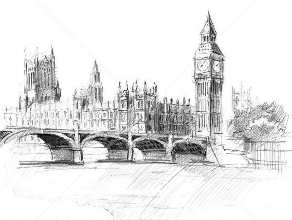 Лондон и Биг Бен раскрасить