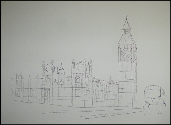 Рисуем Биг Бен с ребенком