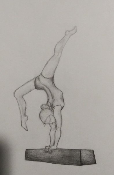 Гимнастка рисунок карандашом