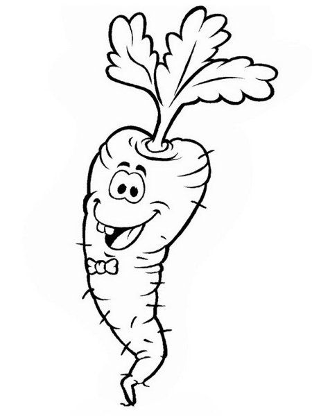 Контур морковки для раскрашивания