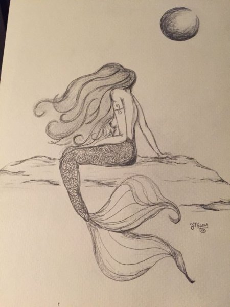Русалка картинка карандашом