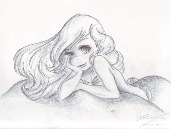 Русалка рисунок для срисовки