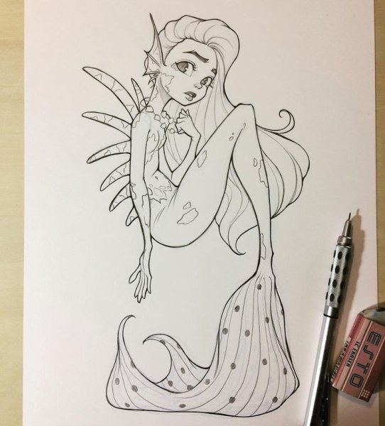 Русалка для рисования