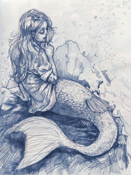Русалка набросок