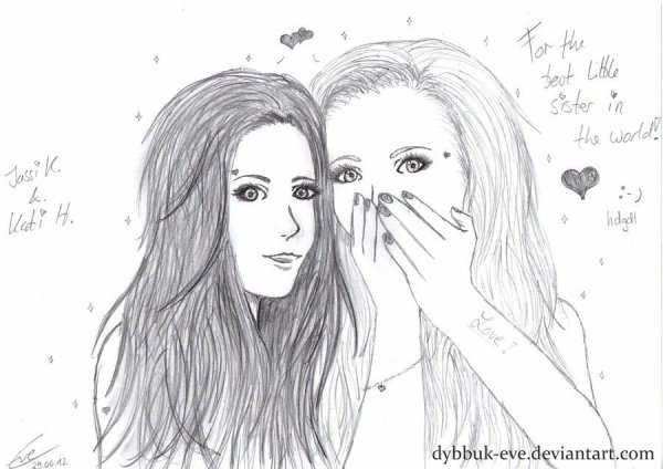 Рисунки подруги карандашом для срисовки