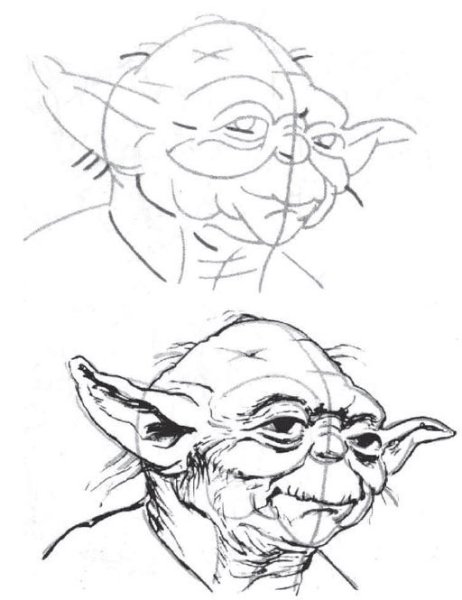 Раскраска Звёздные войны маленький йода