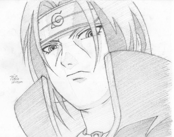 Итачи рисунок легкий