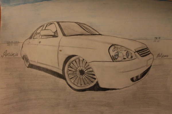 Как нарисовать приору спереди