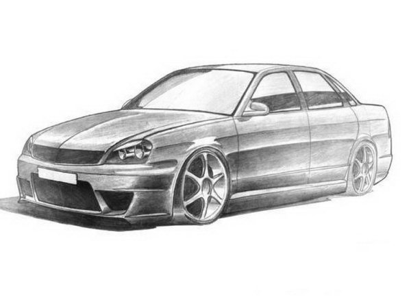 Раскраска ВАЗ 2114 Лада Приора