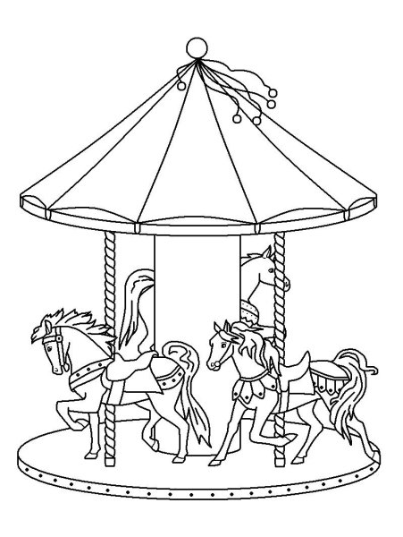Карусель раскраска для детей