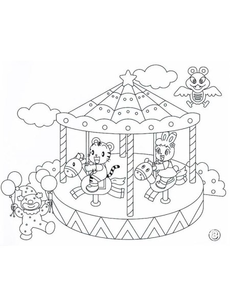 Раскраска аттракционы для детей