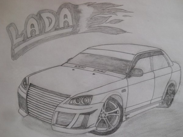 Приора для срисовки спереди